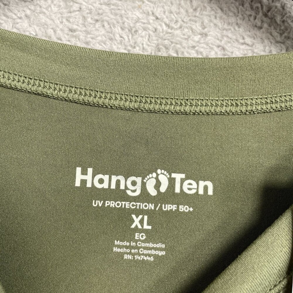 NEW Hang Ten Men's XL UV Protection Long Sleeve Tee Green - Picture 7 of 10